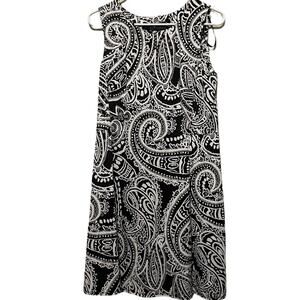 AB Studio Patterned Sleeveless‎ Black & White Dress